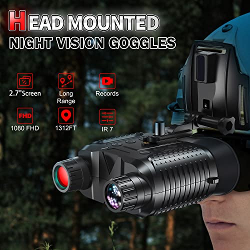 Hojocojo [2023 Upgrade] Night Vision Goggles with Head Strap Digital Infrared Goggles Compatible with Fast MICH Helmet for Airsoft Military Hunting Tactical Gear Included Hard Bag