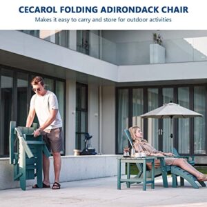 Cecarol Folding Adirondack Chair Wood Texture, Folding Chair Weather Resistant, Outdoor Patio Chair for Outside, Garden, Beach, Fire Pit Chair, Blue-AC02SF