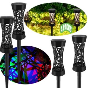 solar powered led garden lights,waterproof solar pathway lights outdoor, automatic led halloween christmas decorative landscape lights for patio,bright lawn walkway lights solar garden lights-4pack