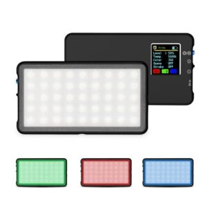 lume cube rgb panel go | full color rgb & bicolor light for professional dslr cameras | adjustable color, lcd display, long battery life | camera light for photography and video