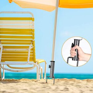 weallbuy Beach Umbrella Sand Anchor, Portable Umbrella Metal Stand with Anchor for Patio/Beach/Parasol/Garden/Fishing, Adjustable Holder Stand for 0.9-1.2 Inch Umbrella (1)