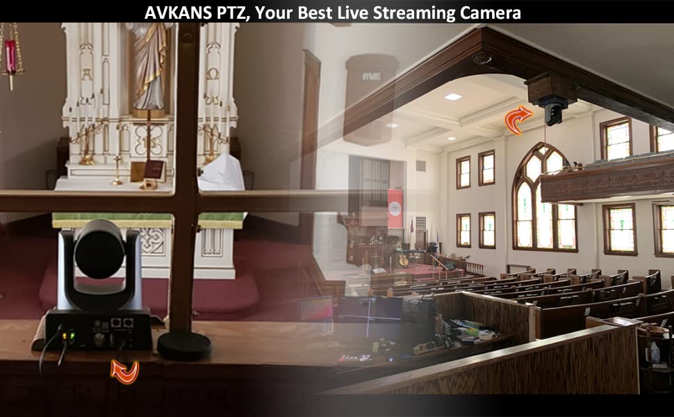 AVKANS NDI Camera, 20X Optical PTZ Camera with Simultaneous HDMI/3G-SDI/IP Streaming for Church Video Production School Events Worship(NDI Approved by Newtek Officially)