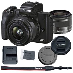 canon eos m50 mark ii mirrorless digital camera bundle + 15-45mm lens (black) – 4728c006
