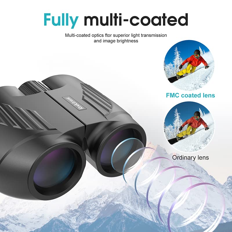 Binoculars 20x25 for Adults and Kids, High Power Easy Focus Binoculars with Low Light Vision, Compact Binoculars for Bird Watching and Travel