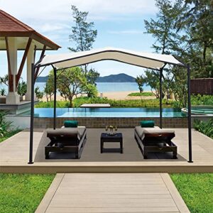 scelto 12’x12′ outdoor patio gazebo canopy tent with stable iron frame for deck garden backyard, beige