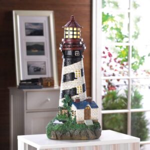 gifts & decor solar powered outdoor garden lighthouse