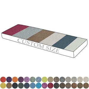 phustjkl custom size 30 colors bench cushion, 4 in thick upholstery foam bay window seat cushion washable removable cover non slip kitchen dining cushion patio swing seating cushion garden bench