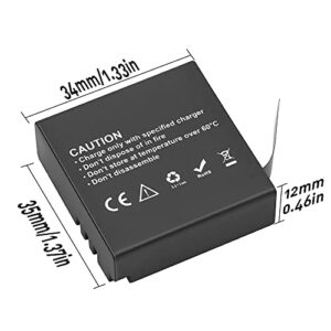 GeeKam 1350mAh Battery (3 Pack) with 2-Channel Charger for AKASO Brave 7 LE, Victure AC940/AC960, XTU S3, WOLFANG ‎GA400/GA420, Campark V40, Rollei 6s Plus/8s Plus/9s Plus