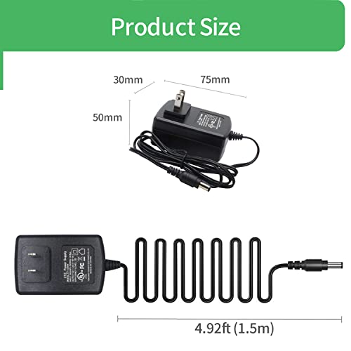 [UL Listed] AC to DC 12V 2A Power Supply Adapter 5.5mm x 2.1mm for CCTV Camera DVR NVR,LED Strip,24 Watt Max,1.2m Cord