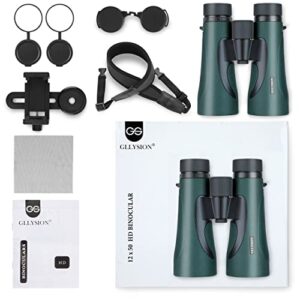 12X50 Professional HD Binoculars for Adults with Phone Adapter, High Power Binoculars with BaK4 prisms, Super Bright Lightweight & Waterproof Binoculars Perfect for Bird Watching, Hunting, Stargazing