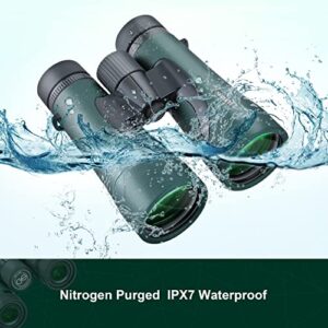 12X50 Professional HD Binoculars for Adults with Phone Adapter, High Power Binoculars with BaK4 prisms, Super Bright Lightweight & Waterproof Binoculars Perfect for Bird Watching, Hunting, Stargazing