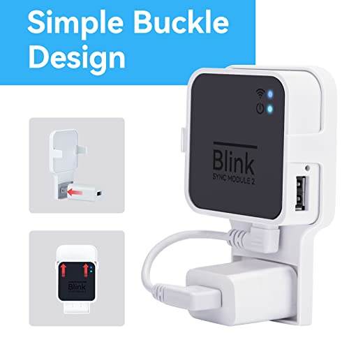 Outlet Wall Mount for Blink Sync Module 2, Mount Bracket Holder for Blink Outdoor Camera Home Security Camera with Easy Mount Short Cable and No Messy Wires or Screws