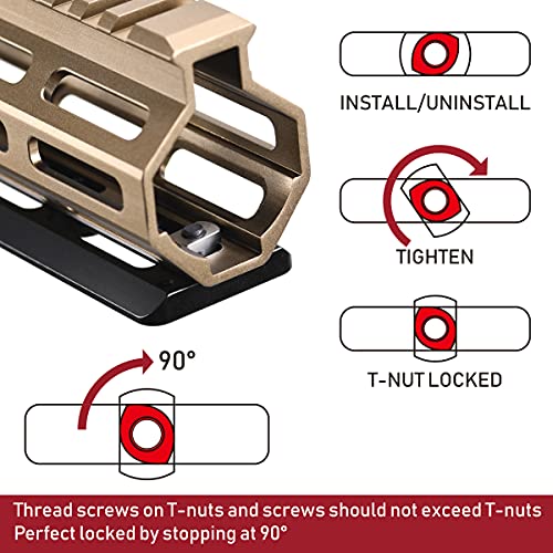 MLOK Arca Rail Tripod Mount Adapter, for Rifle Tripod Ballhead Quick Release Plate,Compatiable RRS Dovetail, 4 M-LOK Slot Interface