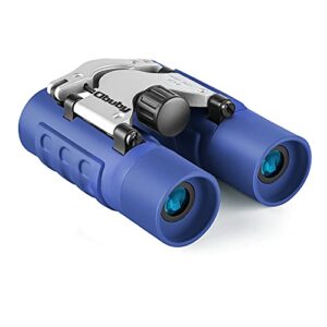 obuby real binoculars for kids gifts for 3-12 years boys girls 8×21 high-resolution optics mini compact binocular toys shockproof folding small telescope for bird watching,travel, camping, blue
