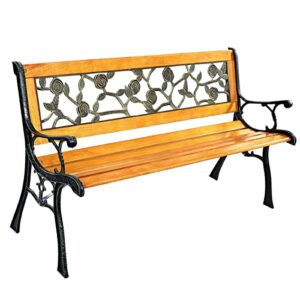 tynb tynb garden bench,park benches for outside,patio porch chair,hardwood patio furniture bench deck work entryway yard lawn,bronze & natural, gb-w512, 49.5x 20.5 x 29 inch