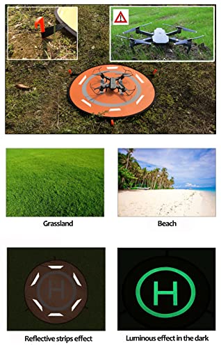 Drone Landing Pad, 21.65''/55cm Luminous Drones Launch Mat Fast-fold Double Sided Helipad for DJI Mini 3 PRO/Mavic AIR 2/AIR 2S/Mavic Mini 2/SE/1,Mavic 2 PRO,DJI Phantom 3/4 Inspire,DJI AVATA/Zoom