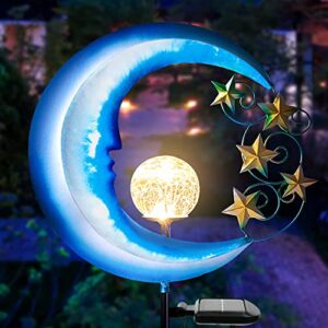 Solar Outdoor Lights Garden Decor - Waterproof Moon Decor Solar Garden Lights - Outdoor Lights Solar Powered Patio Decor Pathway Landscape Lights - Garden Stakes Decorative Solar Lights Outdoor