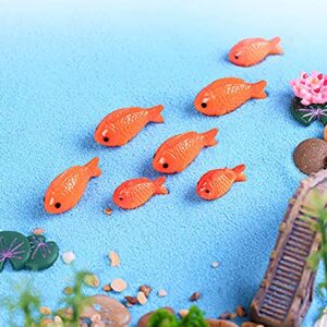 20 Pcs Resin Red Goldfish Mini Goldfish Figurines Fairy Garden Miniature Moss Landscape DIY Terrarium Crafts Ornament Accessories for Home Décor