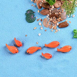 20 Pcs Resin Red Goldfish Mini Goldfish Figurines Fairy Garden Miniature Moss Landscape DIY Terrarium Crafts Ornament Accessories for Home Décor