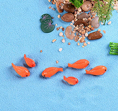 20 Pcs Resin Red Goldfish Mini Goldfish Figurines Fairy Garden Miniature Moss Landscape DIY Terrarium Crafts Ornament Accessories for Home Décor