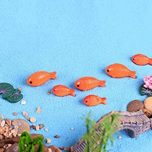 20 Pcs Resin Red Goldfish Mini Goldfish Figurines Fairy Garden Miniature Moss Landscape DIY Terrarium Crafts Ornament Accessories for Home Décor