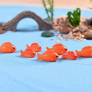20 Pcs Resin Red Goldfish Mini Goldfish Figurines Fairy Garden Miniature Moss Landscape DIY Terrarium Crafts Ornament Accessories for Home Décor