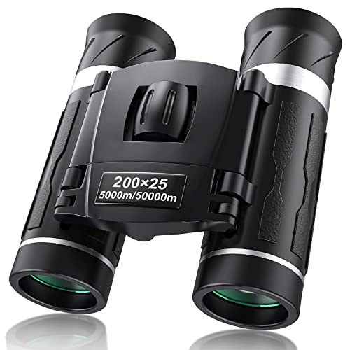 200x25 Compact Binoculars for Adults and Kids, High Powered Mini Pocket Binoculars, Waterproof Small Binoculars for Bird Watching, Hunting, Traveling, Sightseeing, Concert, Theater, Opera