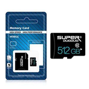 512GB Micro SD with Adapter High Speed 512GB TF Card Class 10 for Gopro Memory Card for Android Smartphone Digital Camera Tablet and Drone 512GB