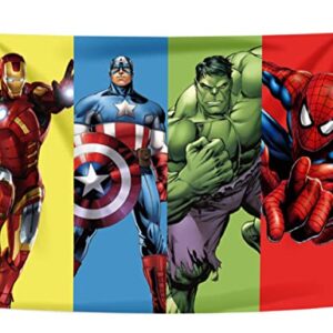 Hero Backdrop for Boy Birthday Party Super City Red Hero Anime Iron Photography Background 7x5ft Children Bday Party Supplies Baby Shower, 7x5FT(210x150CM)