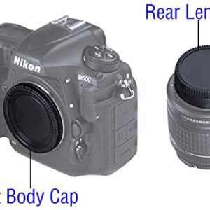 Nikkor Rear Lens Cap + Camera Body Cover for Nikon D7500 D7000 D850 D810 D800 D750 D350 D600 D3500 D3400 D3300 D3200 D3100 D5600 D5500 D5300 D5200 D5100 D90 D80 D70 D70S Nikon F AI Mount DSLR[2 Sets]