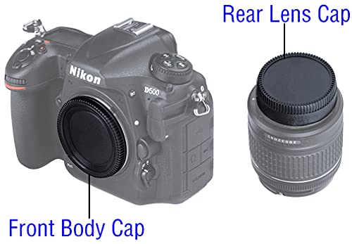 Nikkor Rear Lens Cap + Camera Body Cover for Nikon D7500 D7000 D850 D810 D800 D750 D350 D600 D3500 D3400 D3300 D3200 D3100 D5600 D5500 D5300 D5200 D5100 D90 D80 D70 D70S Nikon F AI Mount DSLR[2 Sets]