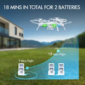 Drones with Camera for Adults/Kids/Beginners - 1080P 120° Wide-Angle Drone with Camera, Drones for Kids with Remote/APP/Voice, Drone for Beginners with 1 Key Fly/Land, Drones for Adults with 360°Flip 2 Batteries Long Flight, Boys/Girls Gift Ideas