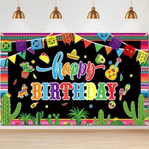 mexican party decorations fiesta theme backdrop party banner mexican fiesta birthday party decoration supplies banner colorful photography mexico cinco de mayo carnival photo booth background (black)