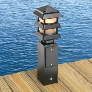 Arlington Industries GPD9B Gard-N-Post Outdoor Deck-Mount Light Post for Outlets/Lamps, 9-Inch, Black