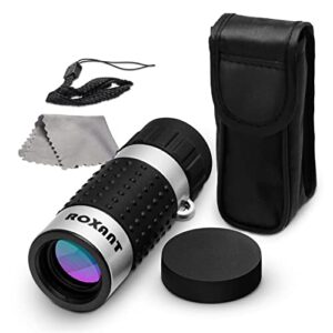 roxant monocular telescope – high definition ultra light pocket telescope – includes compact monocular, neck strap & cleaning cloth, monoculars for adults, high powered handheld telescope
