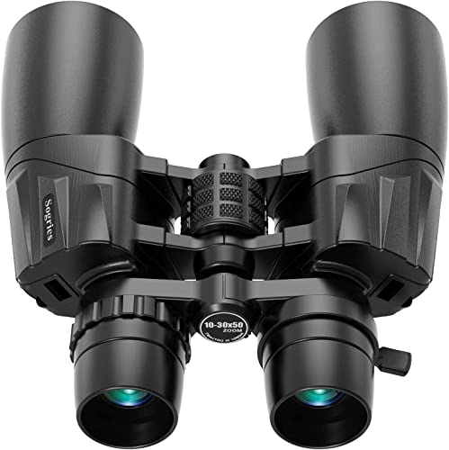 10-30x50 Zoom Binoculars for Adults, High Powered Military Binoculars for Bird Watching Traveling Hunting Concerts with Large View,BAK4,FMC Lens,Clear Low Light Vision at Night