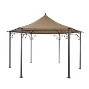 garden winds pacific grove hexagon gazebo replacement canopy top cover – riplock 350