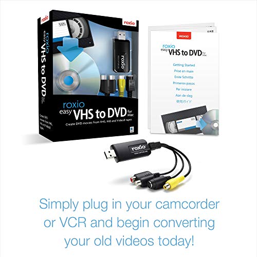 Roxio Easy VHS to DVD for Mac | VHS, Hi8, V8 Video to DVD or Digital Converter [Mac Disc]