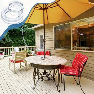 2 Inch Patio Table Umbrella Hole Ring with Cap Set Silicone Transparent Umbrella Thicker Hole Ring Plug and Cap Set for Outdoor Patio Garden Beach Table Umbrella Plug (Clear,2 Sets)