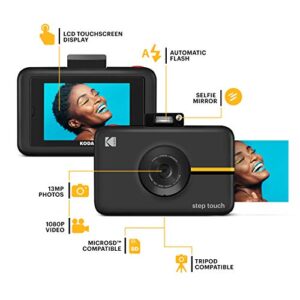 Kodak Step Touch | 13MP Digital Camera & Instant Printer with 3.5 LCD Touchscreen Display, 1080p HD Video - Editing Suite, Bluetooth & Zink Zero Ink Technology | Black