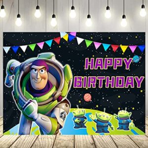 Outspace Backdrop for Birthday Party Supplies Buzz Lightyear Baby Shower Banner for Birthday Party Decoration 5x3ft