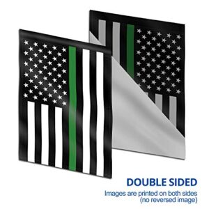 ANLEY Double Sided Premium Garden Flag, Thin Green Line USA Decorative Garden Flags - Weather Resistant & Double Stitched - 18 x 12.5 Inch