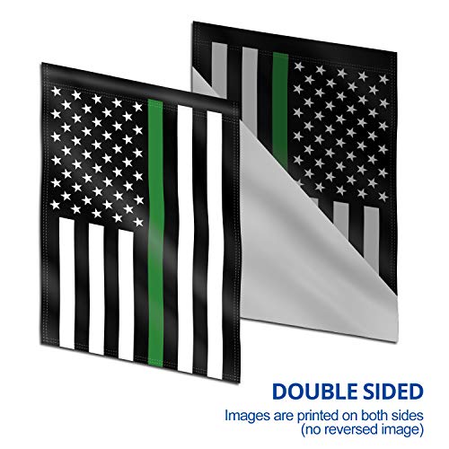 ANLEY Double Sided Premium Garden Flag, Thin Green Line USA Decorative Garden Flags - Weather Resistant & Double Stitched - 18 x 12.5 Inch