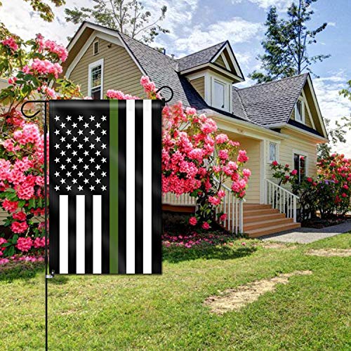 ANLEY Double Sided Premium Garden Flag, Thin Green Line USA Decorative Garden Flags - Weather Resistant & Double Stitched - 18 x 12.5 Inch