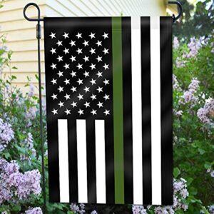 ANLEY Double Sided Premium Garden Flag, Thin Green Line USA Decorative Garden Flags - Weather Resistant & Double Stitched - 18 x 12.5 Inch