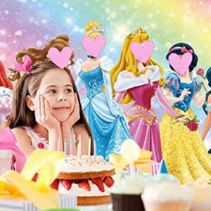 Princess Theme Photography Backdrop Princess Girl Dream Birthday Party Decoration Fantasy Princess Birthday Banner（7x5FT）