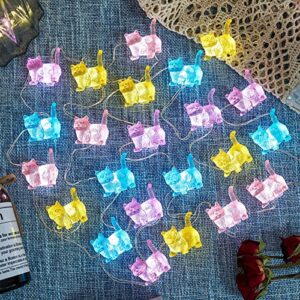 BELNIAK Cute Cat Decorative Lights Gifts Outdoor Fairy Lights Kitty Novelty Lighting 20LEDs 8.5ft Battery Operated Unique String Lights for Bedroom Garden Wedding Patio Xmas Camping Party Decor