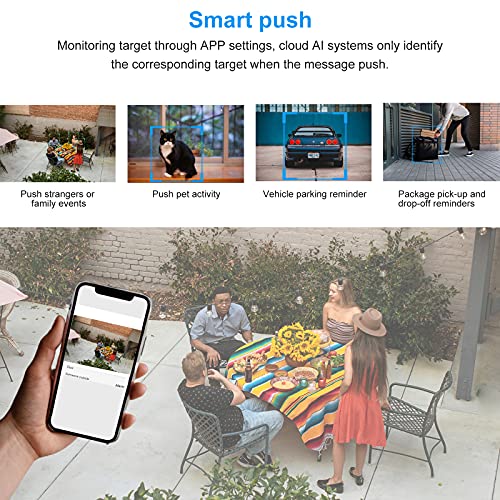 Security Camera Wireless Outdoor, 1080P HD Wireless Rechargeable Battery Powered WiFi Home Surveillance Camera with AI PIR, Waterproof, Night Vision, Motion Detection, 2-Way Audio and SD/Cloud Storage