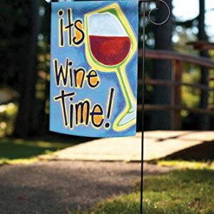 Toland Home Garden 110030 It's Wine Time Party Flag 12x18 Inch Double Sided Party Garden Flag for Outdoor House Flag Yard Decoration