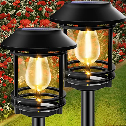 TomCare Solar Outdoor Lights Upgraded Brighter 39" Larger Solar Pathway Lights Waterproof Solar Garden Lights Solar Powered Landscape Lights Decorative Path Lighting for Yard Patio Walkway, 2 Pack